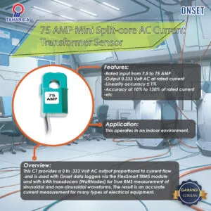 75 AMP Mini Split-core AC Current Transformer Sensor T-MAG-0400-75