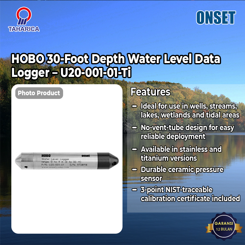 HOBO 30-Foot Depth Titanium Water Level Data Logger - U20-001-01-Ti ...