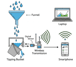 cara kerja rain gauge wireless